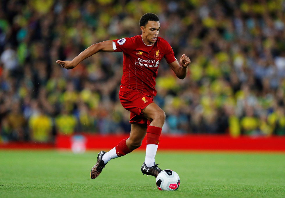 Trent Alexander-Arnold the fifth quickest Liverpool player now – 21.1 mph